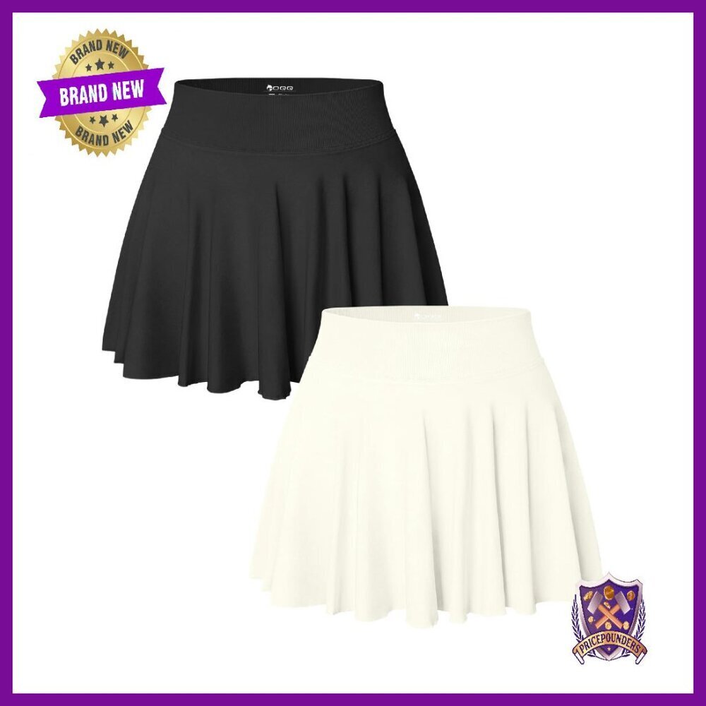 Stretchy Flared Mini Skirt Set, 2-Piece Versatile High Waist Wrap